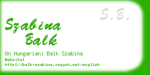 szabina balk business card